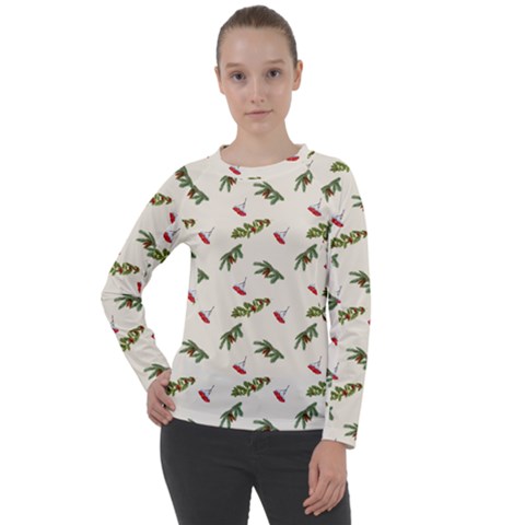 Spruce And Pine Branches Women s Long Sleeve Raglan Tee by SychEva