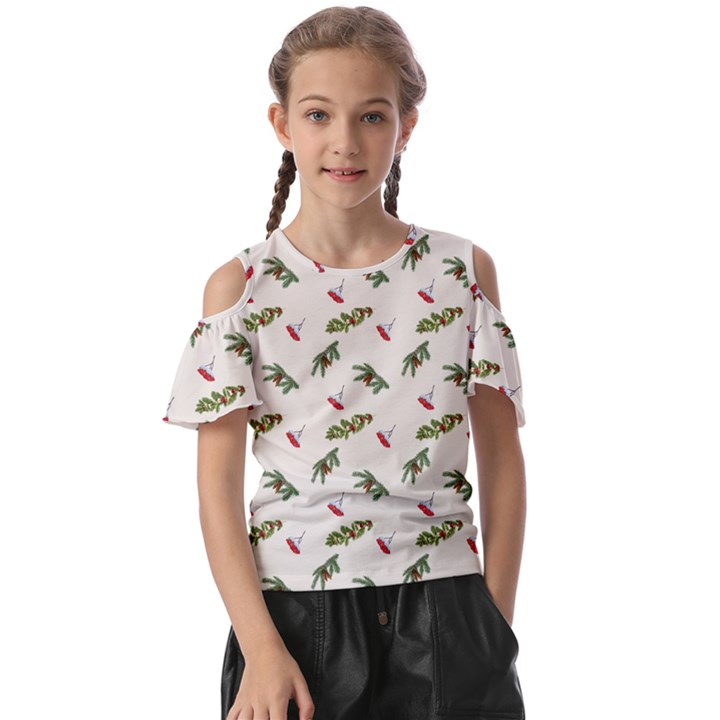 Spruce And Pine Branches Kids  Butterfly Cutout Tee