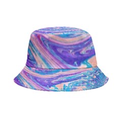 Blue Hues Feathers Inside Out Bucket Hat by kaleidomarblingart