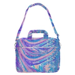 Blue Hues Feathers Macbook Pro Shoulder Laptop Bag (large)