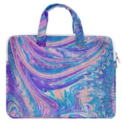 Blue Hues Feathers Macbook Pro Double Pocket Laptop Bag (large)