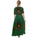 Halloween Pumkin Lady In The Rain Waist Tie Boho Maxi Dress View2