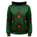 Halloween Pumkin Lady In The Rain Women s Pullover Hoodie View1