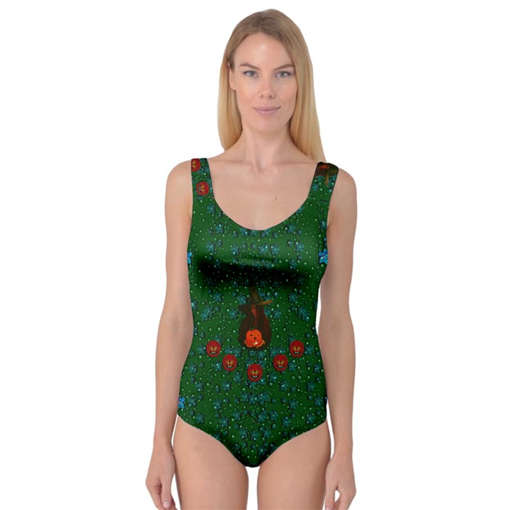 Halloween Pumkin Lady In The Rain Princess Tank Leotard 