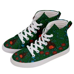 Halloween Pumkin Lady In The Rain Women s Hi-top Skate Sneakers by pepitasart