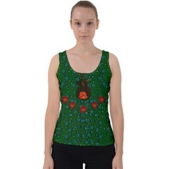 Halloween Pumkin Lady In The Rain Velvet Tank Top by pepitasart