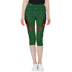 Halloween Pumkin Lady In The Rain Inside Out Lightweight Velour Capri Leggings 