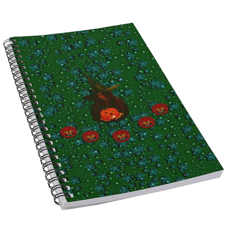 Halloween Pumkin Lady In The Rain 5.5  x 8.5  Notebook