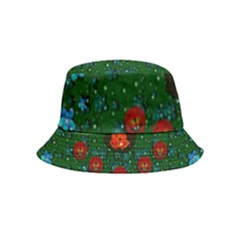 Halloween Pumkin Lady In The Rain Bucket Hat (kids) by pepitasart