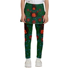 Halloween Pumkin Lady In The Rain Kids  Skirted Pants by pepitasart