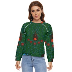 Halloween Pumkin Lady In The Rain Women s Long Sleeve Raglan Tee