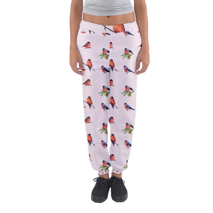 Bullfinches Sit On Branches Women s Jogger Sweatpants