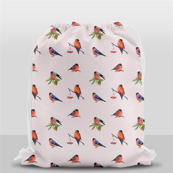 Bullfinches Sit On Branches Drawstring Bag (Small)