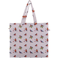 Bullfinches Sit On Branches Canvas Travel Bag by SychEva