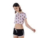 Bullfinches Sit On Branches Tie Back Short Sleeve Crop Tee View2