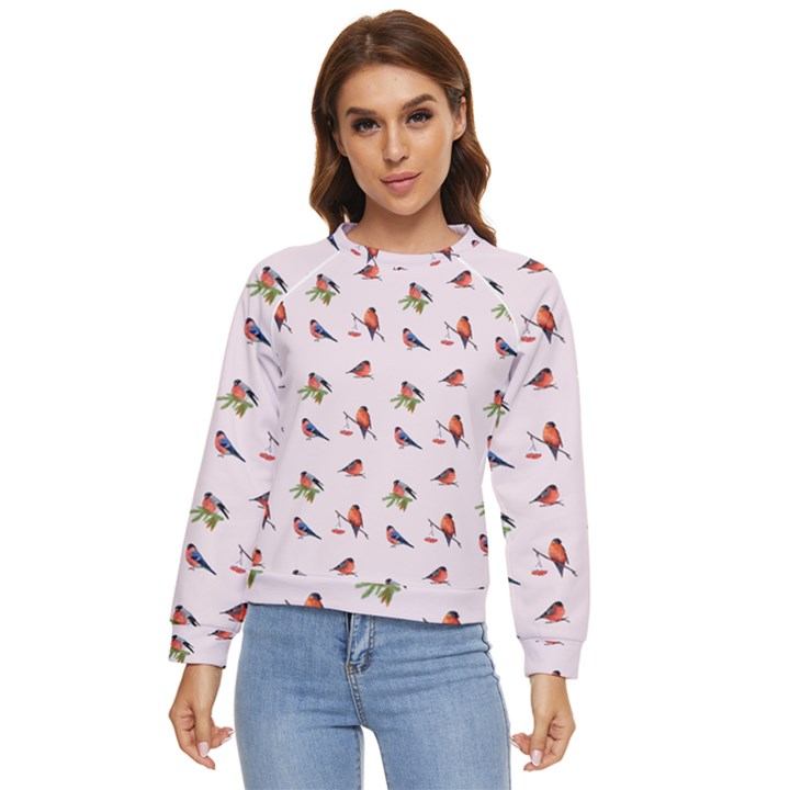 Bullfinches Sit On Branches Women s Long Sleeve Raglan Tee