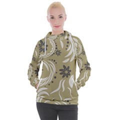 Folk Flowers Pattern Floral Surface Design Seamless Pattern Women s Hooded Pullover by Eskimos