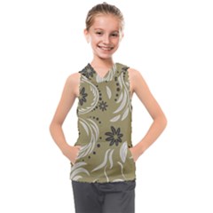 Folk Flowers Pattern Floral Surface Design Seamless Pattern Kids  Sleeveless Hoodie by Eskimos