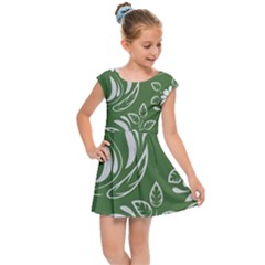 Folk Flowers Pattern Floral Surface Design Seamless Pattern Kids  Cap Sleeve Dress by Eskimos