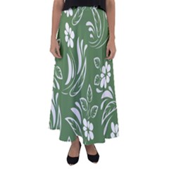 Folk Flowers Pattern Floral Surface Design Seamless Pattern Flared Maxi Skirt by Eskimos