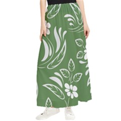 Folk Flowers Pattern Floral Surface Design Seamless Pattern Maxi Chiffon Skirt by Eskimos