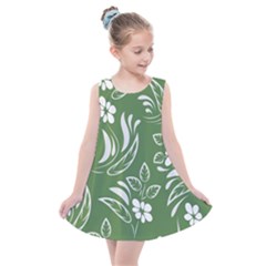 Folk Flowers Pattern Floral Surface Design Seamless Pattern Kids  Summer Dress by Eskimos