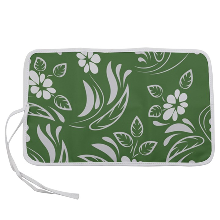 Folk flowers pattern Floral surface design Seamless pattern Pen Storage Case (L)