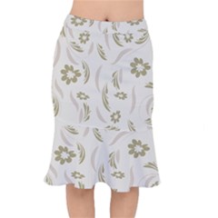 Folk Flowers Pattern Floral Surface Design Seamless Pattern Short Mermaid Skirt by Eskimos