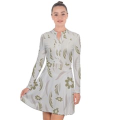 Folk Flowers Pattern Floral Surface Design Seamless Pattern Long Sleeve Panel Dress by Eskimos