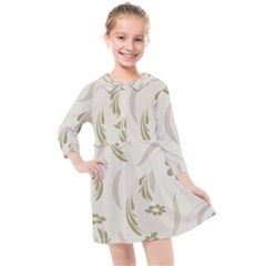 Folk Flowers Pattern Floral Surface Design Seamless Pattern Kids  Quarter Sleeve Shirt Dress by Eskimos