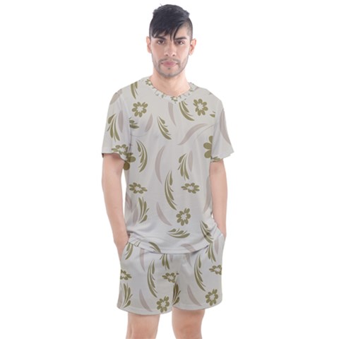 Folk Flowers Pattern Floral Surface Design Seamless Pattern Men s Mesh Tee And Shorts Set by Eskimos