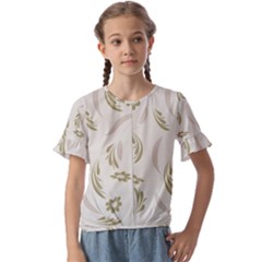 Folk Flowers Pattern Floral Surface Design Seamless Pattern Kids  Cuff Sleeve Scrunch Bottom Tee