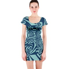 Malichite Maze Short Sleeve Bodycon Dress by 1dsign