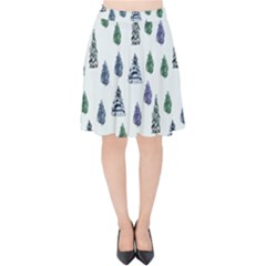 Coniferous Forest Velvet High Waist Skirt by SychEva