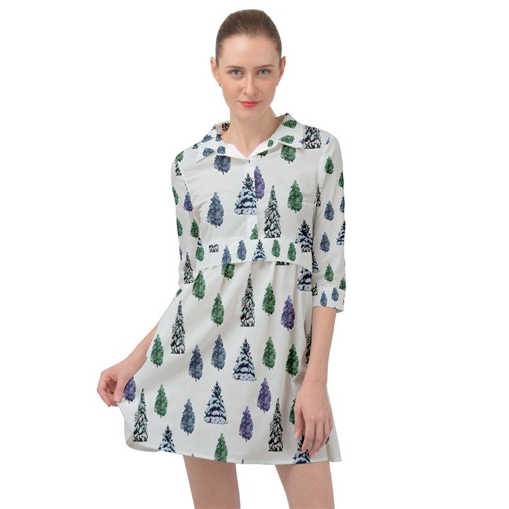 Coniferous Forest Mini Skater Shirt Dress