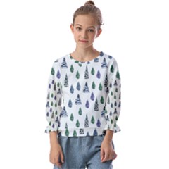 Coniferous Forest Kids  Cuff Sleeve Top