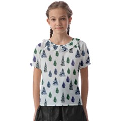 Coniferous Forest Kids  Frill Chiffon Blouse by SychEva