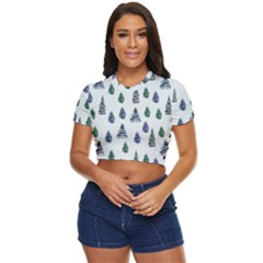 Coniferous Forest Side Button Cropped Tee