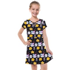 Cats Sun Stars Kids  Cross Web Dress by Sparkle