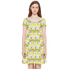 Cartoon Pattern Inside Out Cap Sleeve Dress by Sparkle