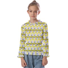 Cartoon Pattern Kids  Frill Detail Tee