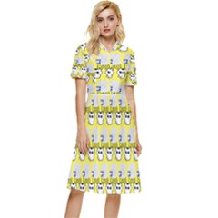 Cartoon Pattern Button Top Knee Length Dress by Sparkle