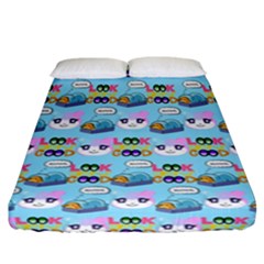 Look Cat Fitted Sheet (California King Size)