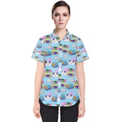 Look Cat Women s Short Sleeve Shirt