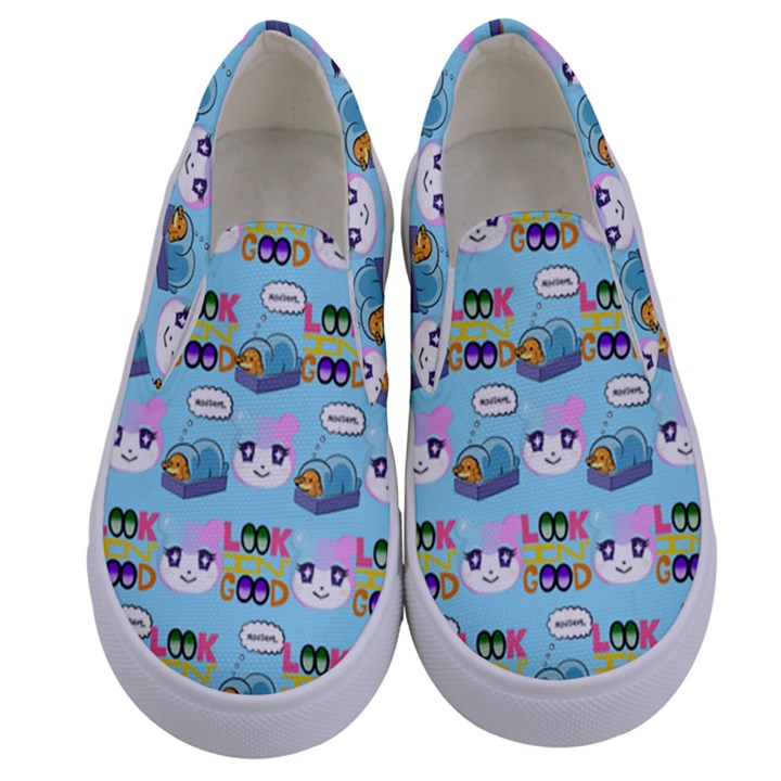 Look Cat Kids  Canvas Slip Ons