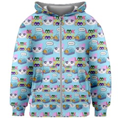 Look Cat Kids  Zipper Hoodie Without Drawstring