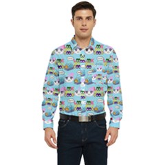 Look Cat Men s Long Sleeve Pocket Shirt 