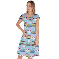 Look Cat Classic Short Sleeve Dress