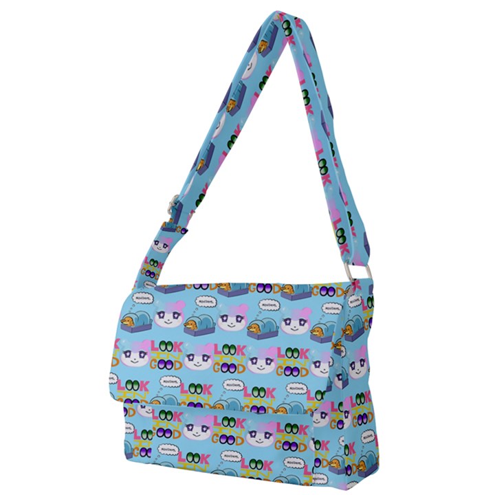 Look Cat Full Print Messenger Bag (L)