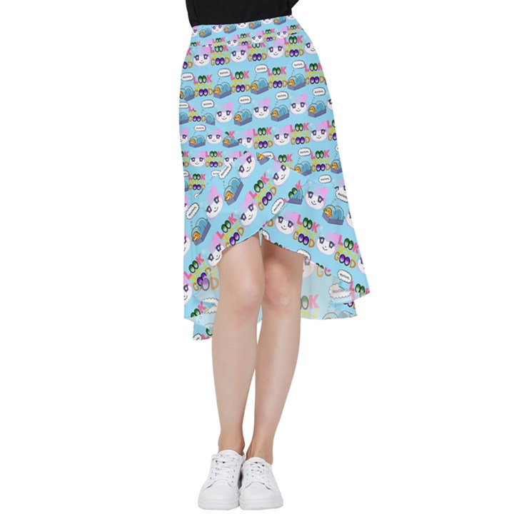 Look Cat Frill Hi Low Chiffon Skirt